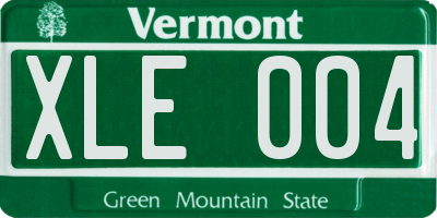 VT license plate XLE004