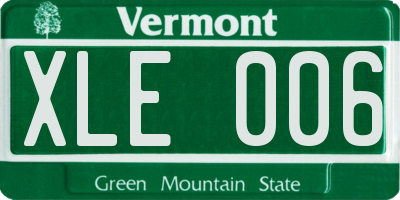 VT license plate XLE006