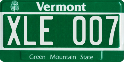 VT license plate XLE007