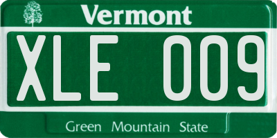 VT license plate XLE009