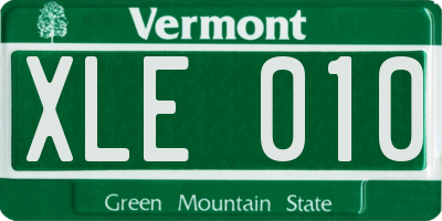 VT license plate XLE010