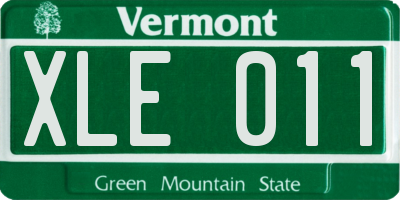 VT license plate XLE011