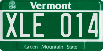 VT license plate XLE014