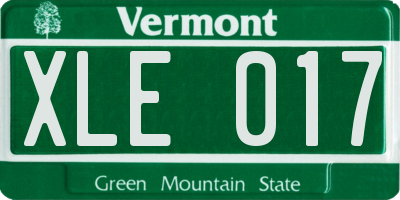 VT license plate XLE017