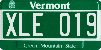 VT license plate XLE019