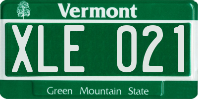VT license plate XLE021