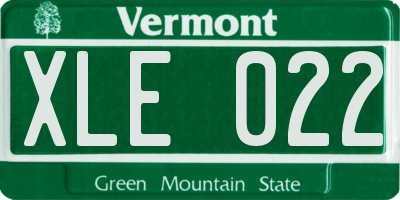 VT license plate XLE022