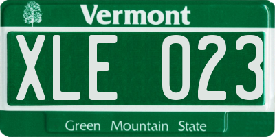 VT license plate XLE023