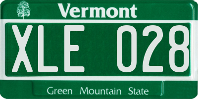 VT license plate XLE028