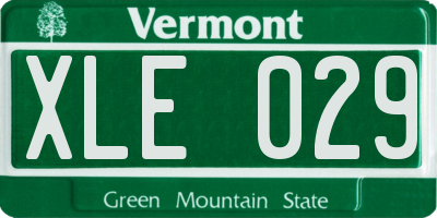 VT license plate XLE029