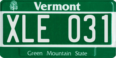 VT license plate XLE031