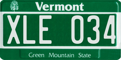 VT license plate XLE034