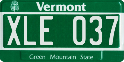 VT license plate XLE037