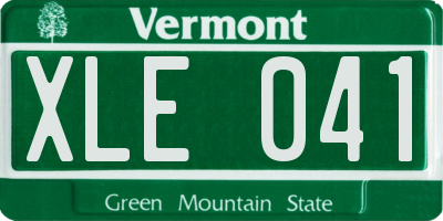 VT license plate XLE041