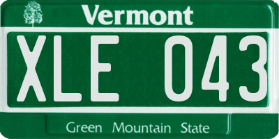 VT license plate XLE043
