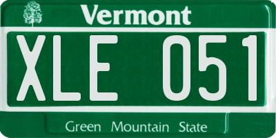 VT license plate XLE051