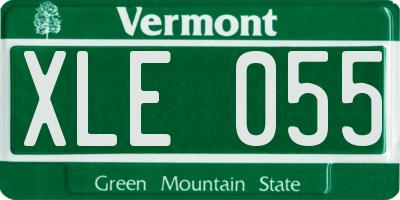 VT license plate XLE055
