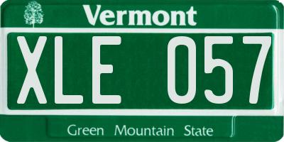 VT license plate XLE057