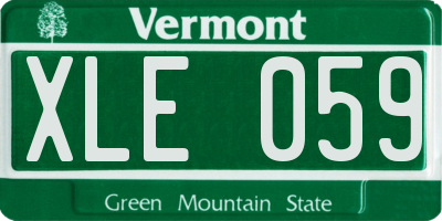 VT license plate XLE059