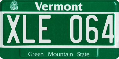 VT license plate XLE064