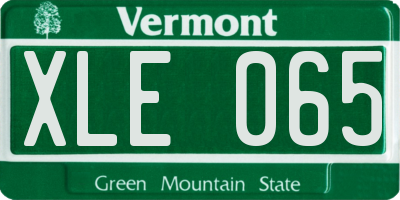 VT license plate XLE065
