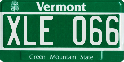 VT license plate XLE066