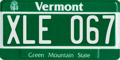 VT license plate XLE067