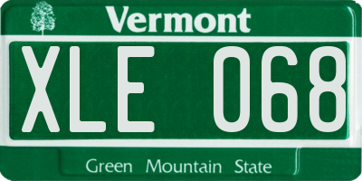 VT license plate XLE068