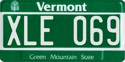 VT license plate XLE069