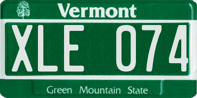 VT license plate XLE074