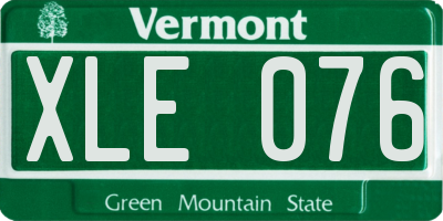 VT license plate XLE076