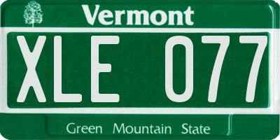 VT license plate XLE077