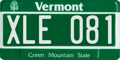 VT license plate XLE081