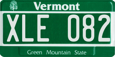 VT license plate XLE082