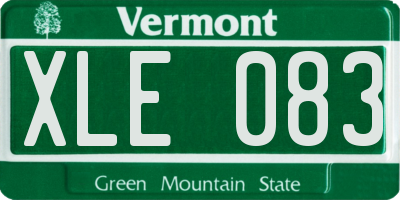 VT license plate XLE083