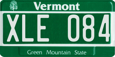 VT license plate XLE084