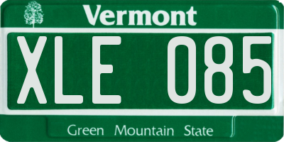 VT license plate XLE085