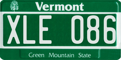 VT license plate XLE086