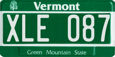 VT license plate XLE087