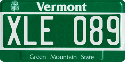 VT license plate XLE089