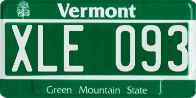 VT license plate XLE093