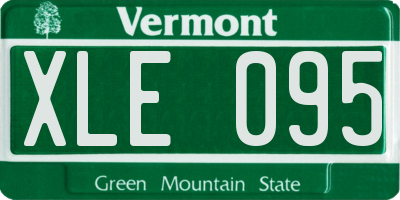VT license plate XLE095
