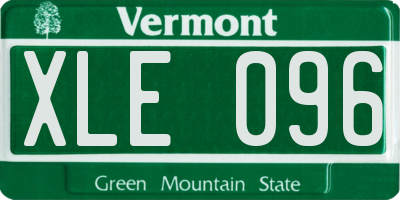 VT license plate XLE096