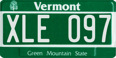 VT license plate XLE097