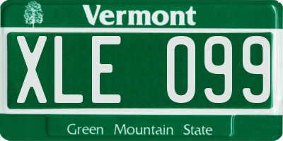 VT license plate XLE099