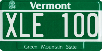 VT license plate XLE100