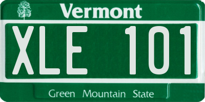 VT license plate XLE101