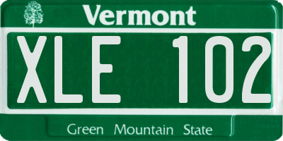 VT license plate XLE102