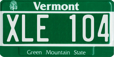VT license plate XLE104