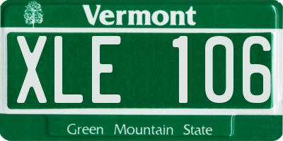 VT license plate XLE106